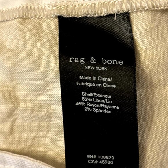 Rag & Bone Linen Blend High-Waisted Wide Leg Dress Pants, Size 4 - Picture 12 of 13